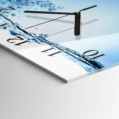 Quadrato orologio in vetro decorativo Acqua