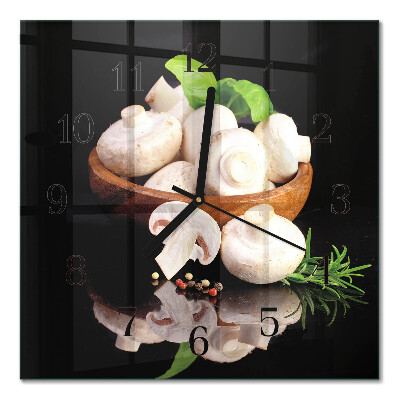 Orologio quadrato in vetro Funghi
