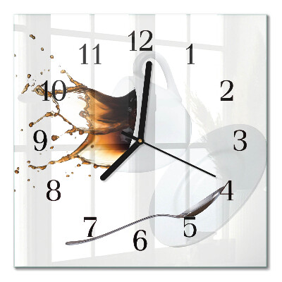 Quadrato orologio da parete Una tazza di caffè