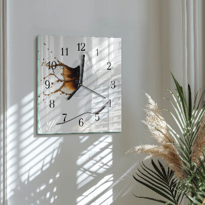 Quadrato orologio da parete Una tazza di caffè