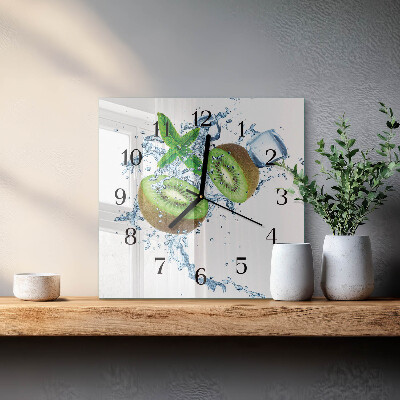 Quadrato orologio in vetro decorativo Muro di mattoni