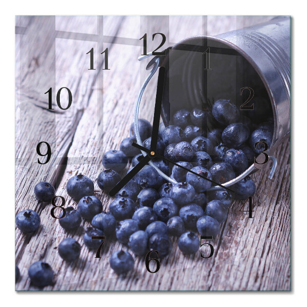 Quadrato orologio in vetro decorativo Frutti di bosco