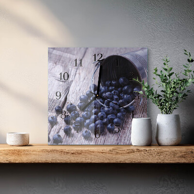 Quadrato orologio in vetro decorativo Frutti di bosco