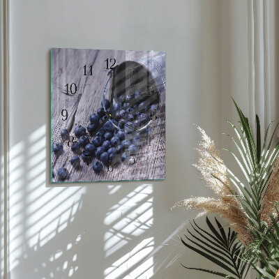Quadrato orologio in vetro decorativo Frutti di bosco