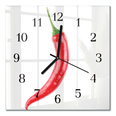 Orologio quadrato in vetro Peperoncino