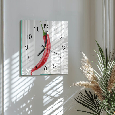 Orologio quadrato in vetro Peperoncino