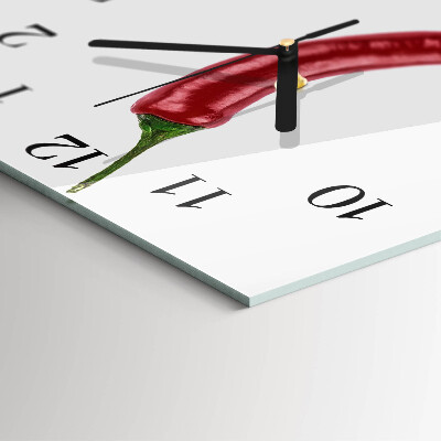 Orologio quadrato in vetro Peperoncino