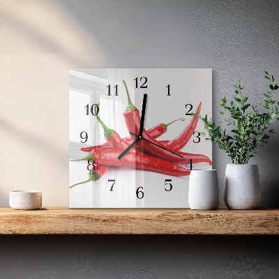 Orologio quadrato Peperoncini