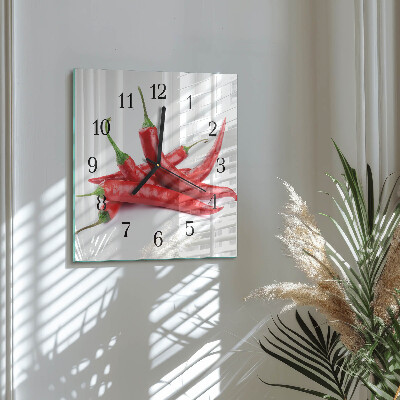 Orologio quadrato Peperoncini