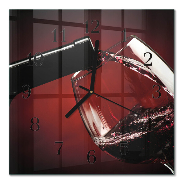 Quadrato orologio da parete Un bicchiere di vino