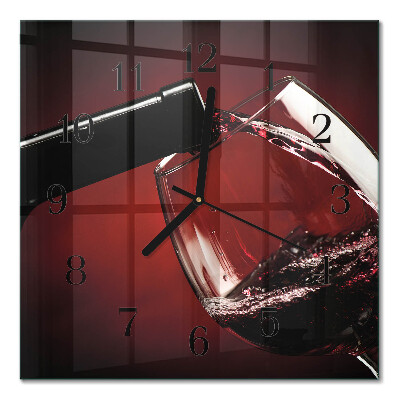 Quadrato orologio da parete Un bicchiere di vino