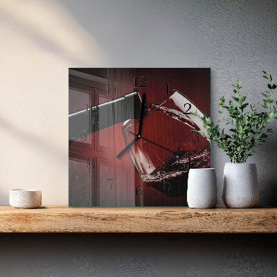 Quadrato orologio da parete Un bicchiere di vino