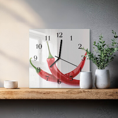 Orologio quadrato Peperoncini