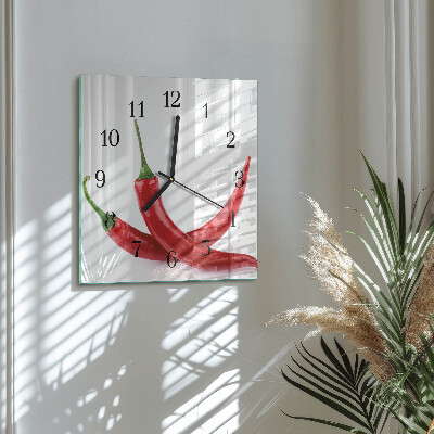 Orologio quadrato Peperoncini