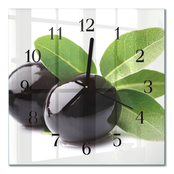 Quadrato orologio in vetro decorativo Olive