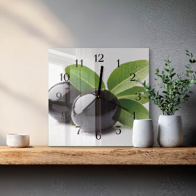 Quadrato orologio in vetro decorativo Olive