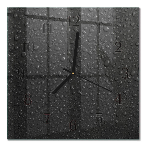 Orologio quadrato in vetro Gocce d'acqua