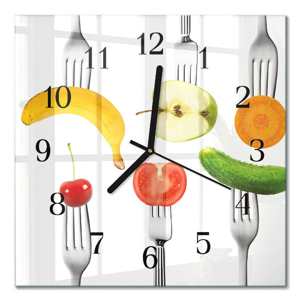 Orologio quadrato in vetro Frutta