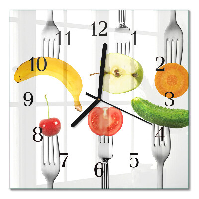 Orologio quadrato in vetro Frutta