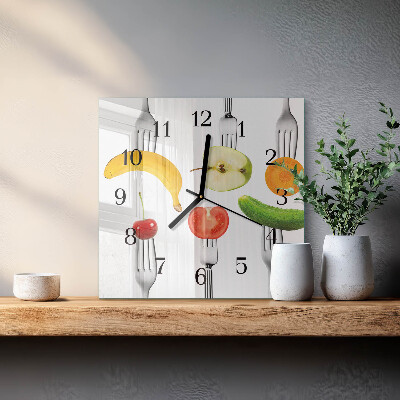 Orologio quadrato in vetro Frutta