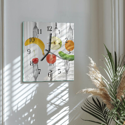 Orologio quadrato in vetro Frutta