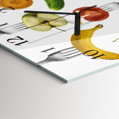 Orologio quadrato in vetro Frutta