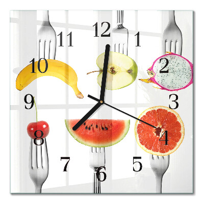 Quadrato orologio da parete Frutta