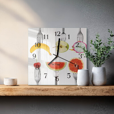 Quadrato orologio da parete Frutta