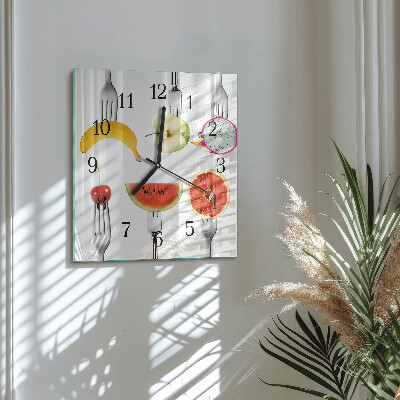 Quadrato orologio da parete Frutta