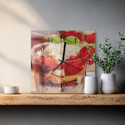 Quadrato orologio in vetro decorativo Frutta