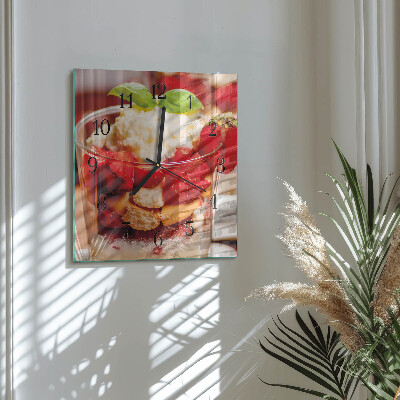 Quadrato orologio in vetro decorativo Frutta