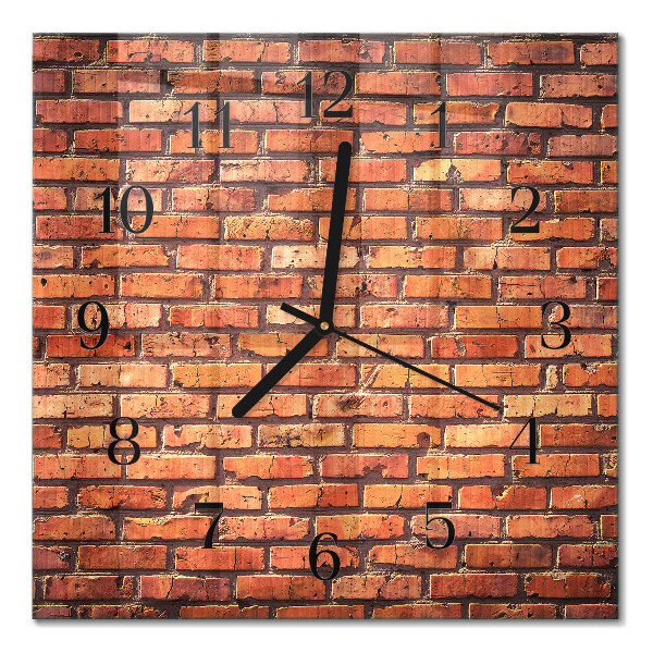 Quadrato orologio da parete Muro di mattoni