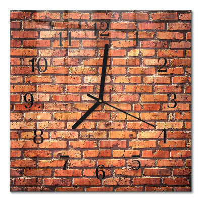 Quadrato orologio da parete Muro di mattoni