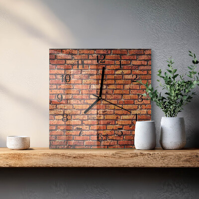 Quadrato orologio da parete Muro di mattoni