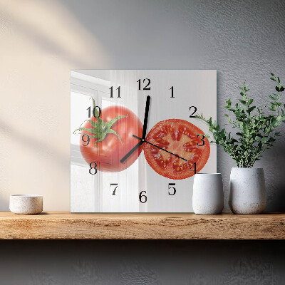 Orologio quadrato in vetro Pomodori