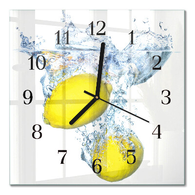 Quadrato orologio da parete Limoni in acqua