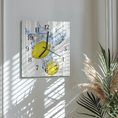 Quadrato orologio da parete Limoni in acqua