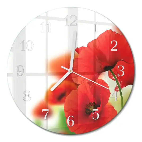 Orologio rotondo in vetro Papaveri
