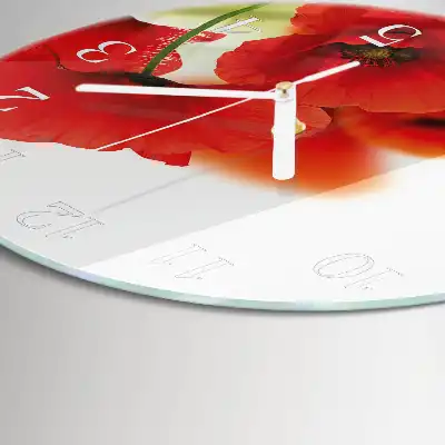 Orologio rotondo in vetro Papaveri