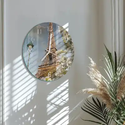 Orologio rotondo in vetro Torre Eiffel Parigi