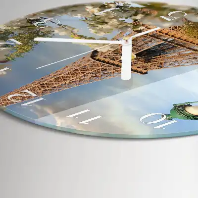 Orologio rotondo in vetro Torre Eiffel Parigi