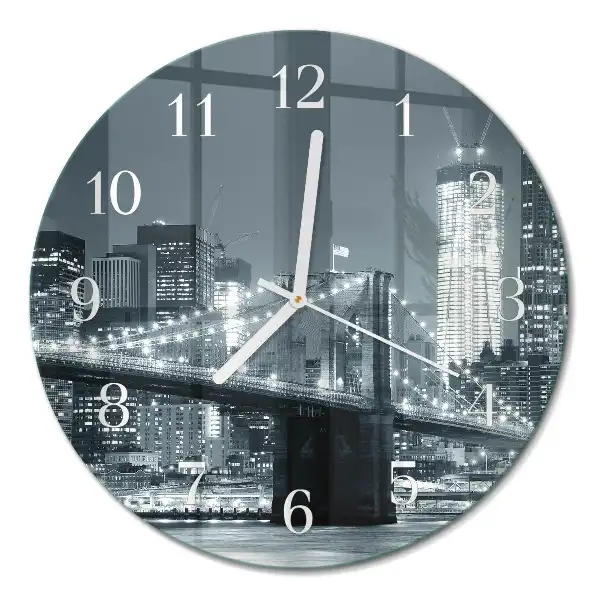 Orologio rotondo in vetro Ponte orizzontale