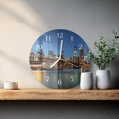 Rotondo orologio in vetro decorativo Ponte orizzontale