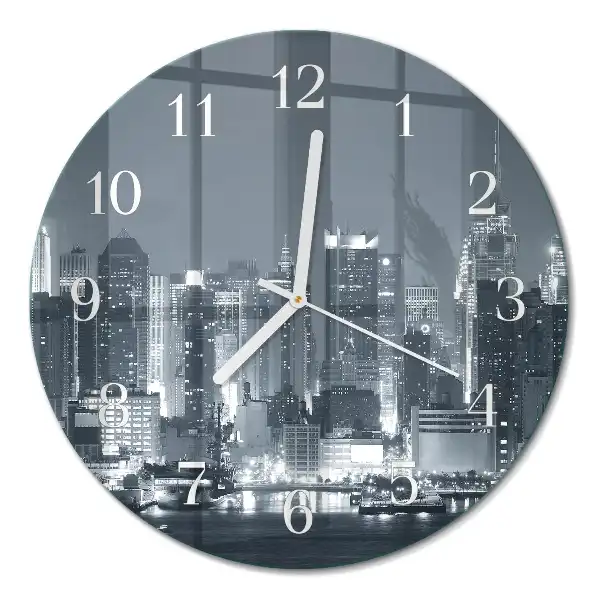 Rotondo orologio in vetro decorativo Orizzonte notturno