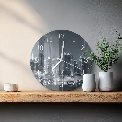 Rotondo orologio in vetro decorativo Orizzonte notturno