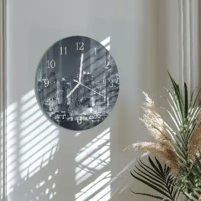 Rotondo orologio in vetro decorativo Orizzonte notturno