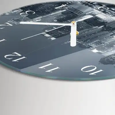 Rotondo orologio in vetro decorativo Orizzonte notturno