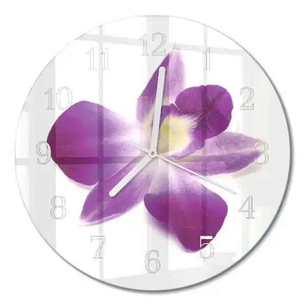 Rotondo orologio da parete Fiore di orchidea