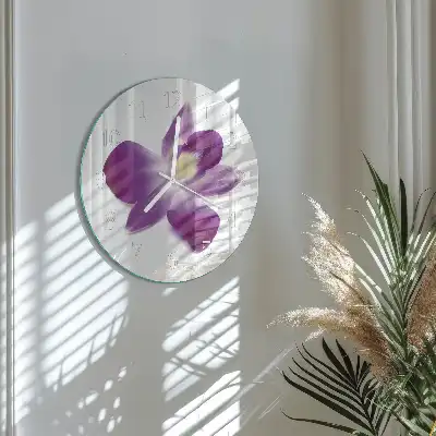 Rotondo orologio da parete Fiore di orchidea