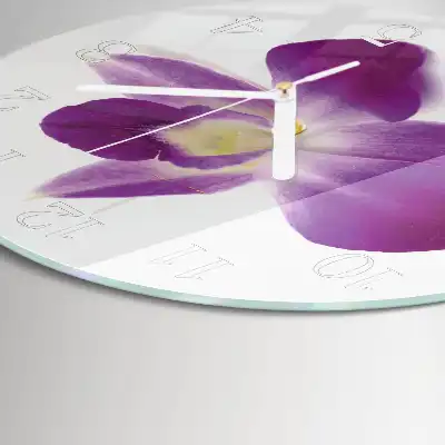 Rotondo orologio da parete Fiore di orchidea